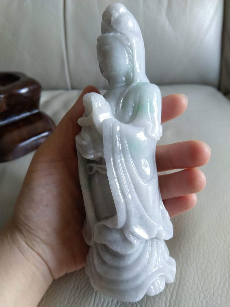Jade Guan Yin Statue Rare Chinese Jade Jadeite Carving of Etsy
