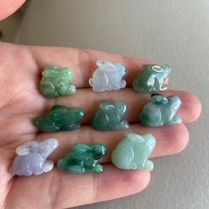 Rabbit Jadeite Jade Pendant, Light Green & Lavender, Natural Grade A Jade, Burmese Myanmar Gemstone, Jewelry, Necklace