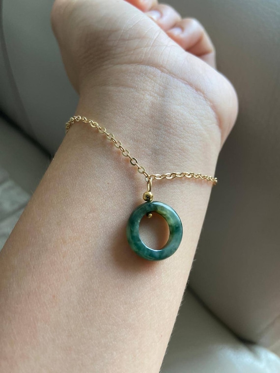 16mm Donut Jadeite Jade Bracelet,green & Light Green 16mm Donut Jadeite Jade Bracelet,green & Light Green