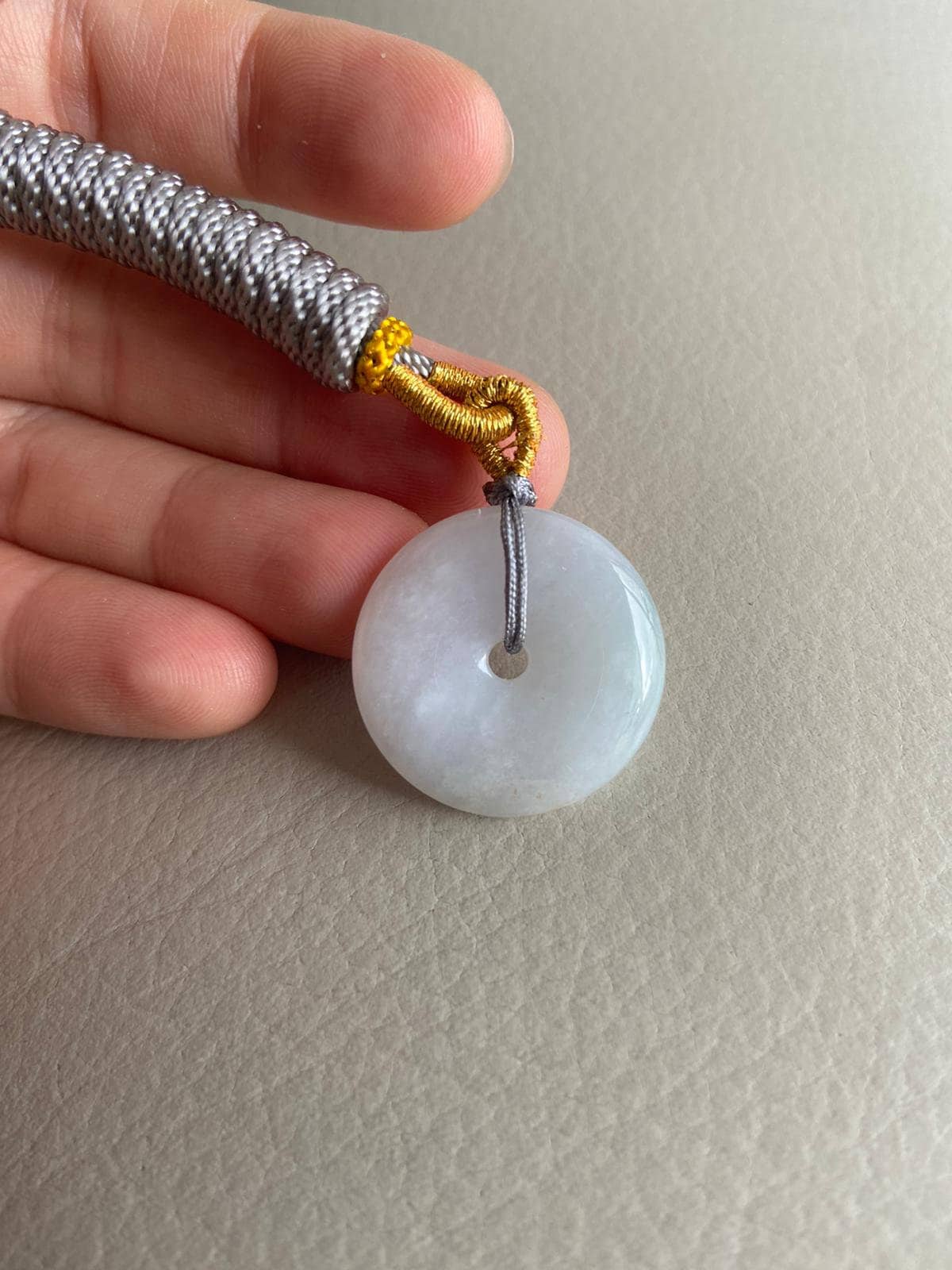 Ciondolo In Giada Giadeite A Forma Di Fiore, Lavanda Chiaro E