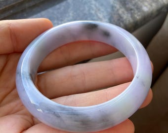 翡翠バングル 55.2 mm (2.17インチ)、ラウンドシェイプ、ライト