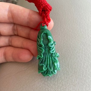 Pendentif en jade jadéite Fortune Chou, vert, jade naturel de qualité A de type A, pierres précieuses birmanes, bijoux, collier