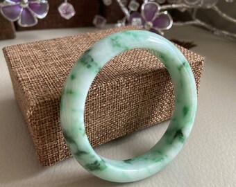 Brazalete De Jadeíta Verde Natural - Talla 56-65 Mm, Hecho A Mano, Sin Níquel, Ideal Para Regalo