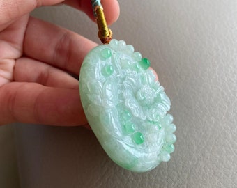 Pendentif Papillon En Jade Vert Clair - Bijou Femme En Pierre Naturelle - Neuf Sans Emballage