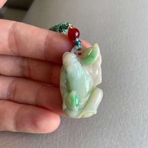 The God of Fortune (財神) Jadeite Jade Pendant, Natural Grade A Jade, Burma Burmese Gemstones, Jewelry, Necklace