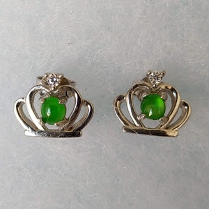 Jadeite Jade Earrings in Light Green, 925 Silver, Natural Grade A Jade Certified, Burma Burmese Gemstones, Jewelry
