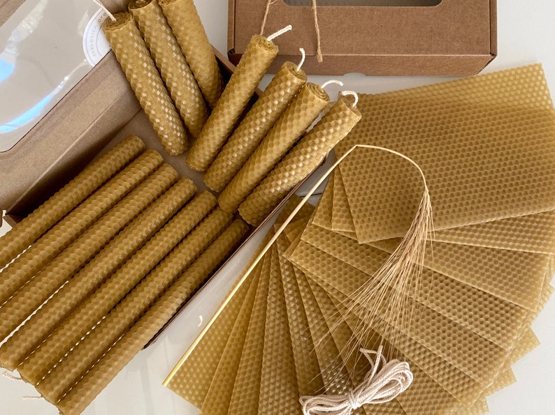 Natural beeswax Candle making Kit 14 sheets of Beeswax Etsy
