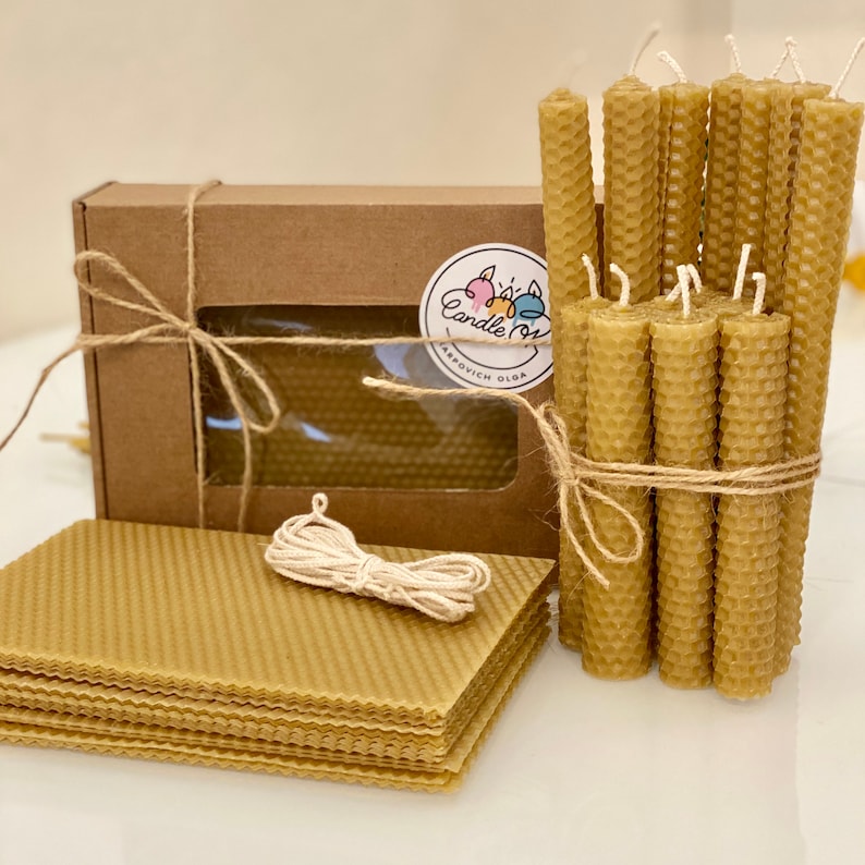 Natural beeswax Candle making Kit 14 sheets of Beeswax | Etsy