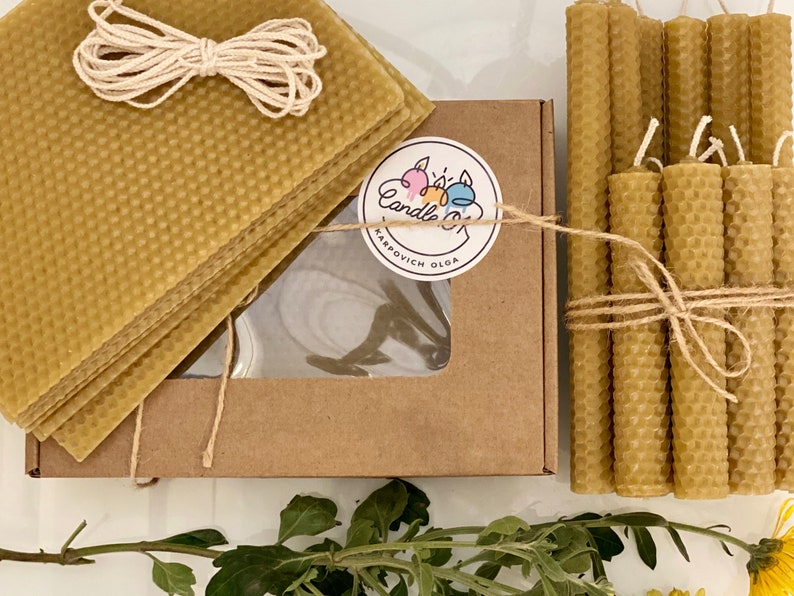 Natural beeswax Candle making Kit 14 sheets of Beeswax Etsy