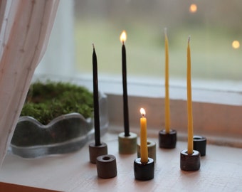 Handmade Ceramic Candle Holder for Short Slim Candles