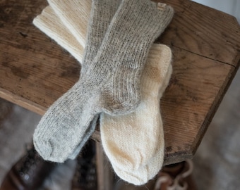 Hand Knitted Socks from Vintage Wool Yarn