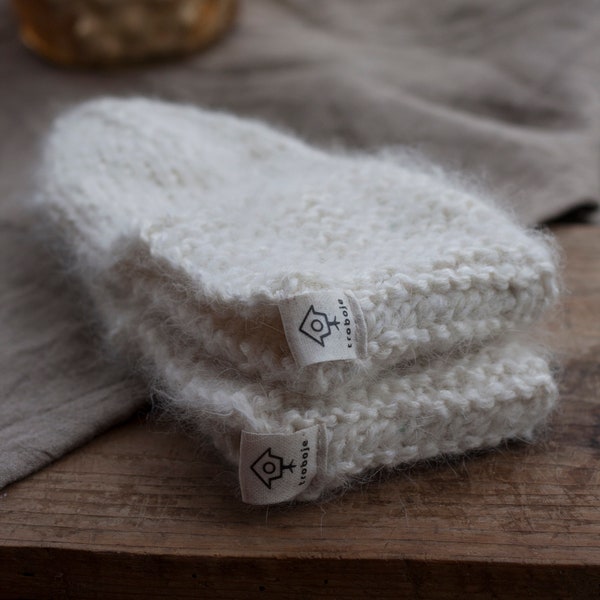 Hand Knitted Wool Slippers, Zero waste Slipper socks, Slippers for women, Gift for men