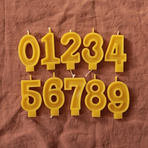 Birthday Candles Numbers Beeswax Birthday Candle Numbers Number Birthday Cake Topper Age Number Candle image 1