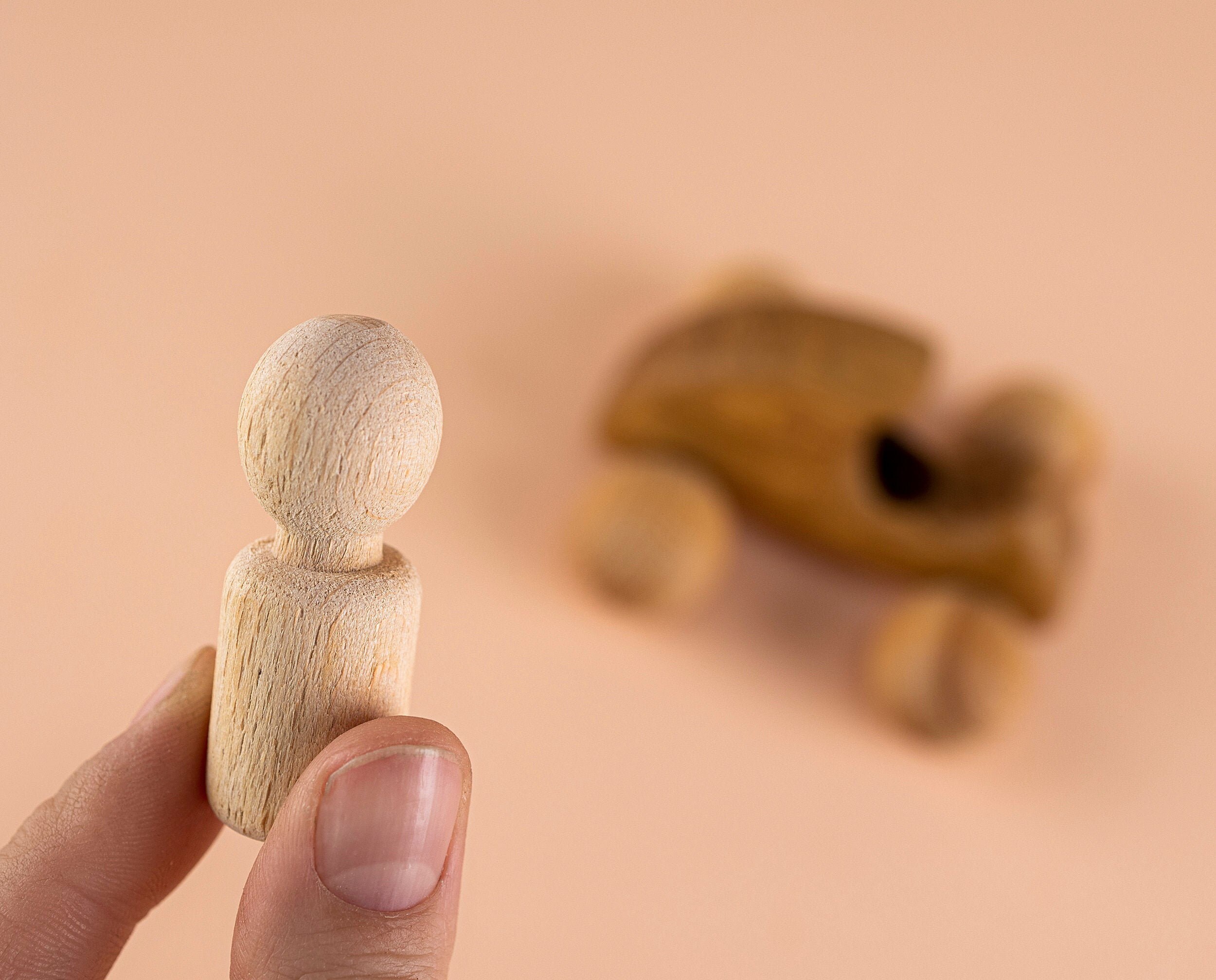 Peg dolls wooden toy car Wooden car toys Wooden cars with | Etsy