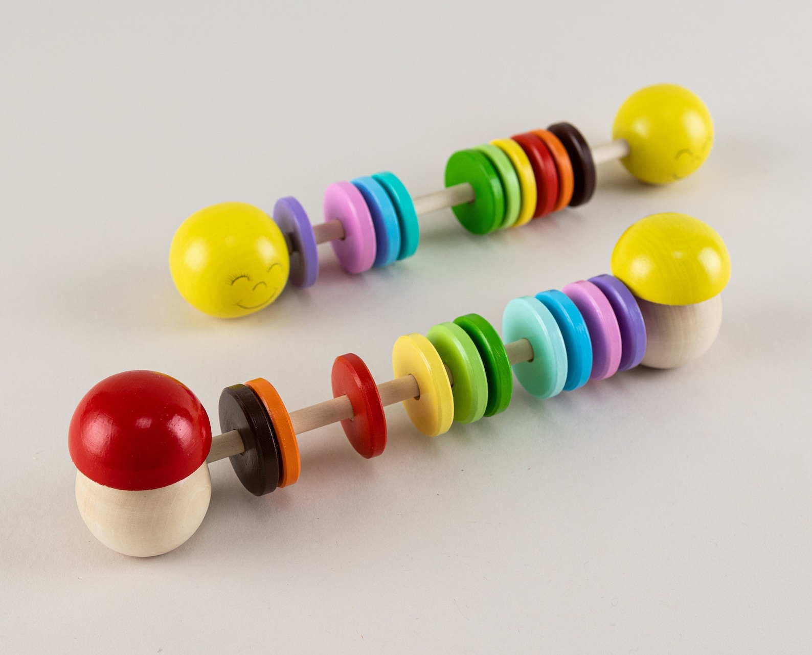 Rainbow wood abacus toy Wooden baby toys Montessori wooden Etsy