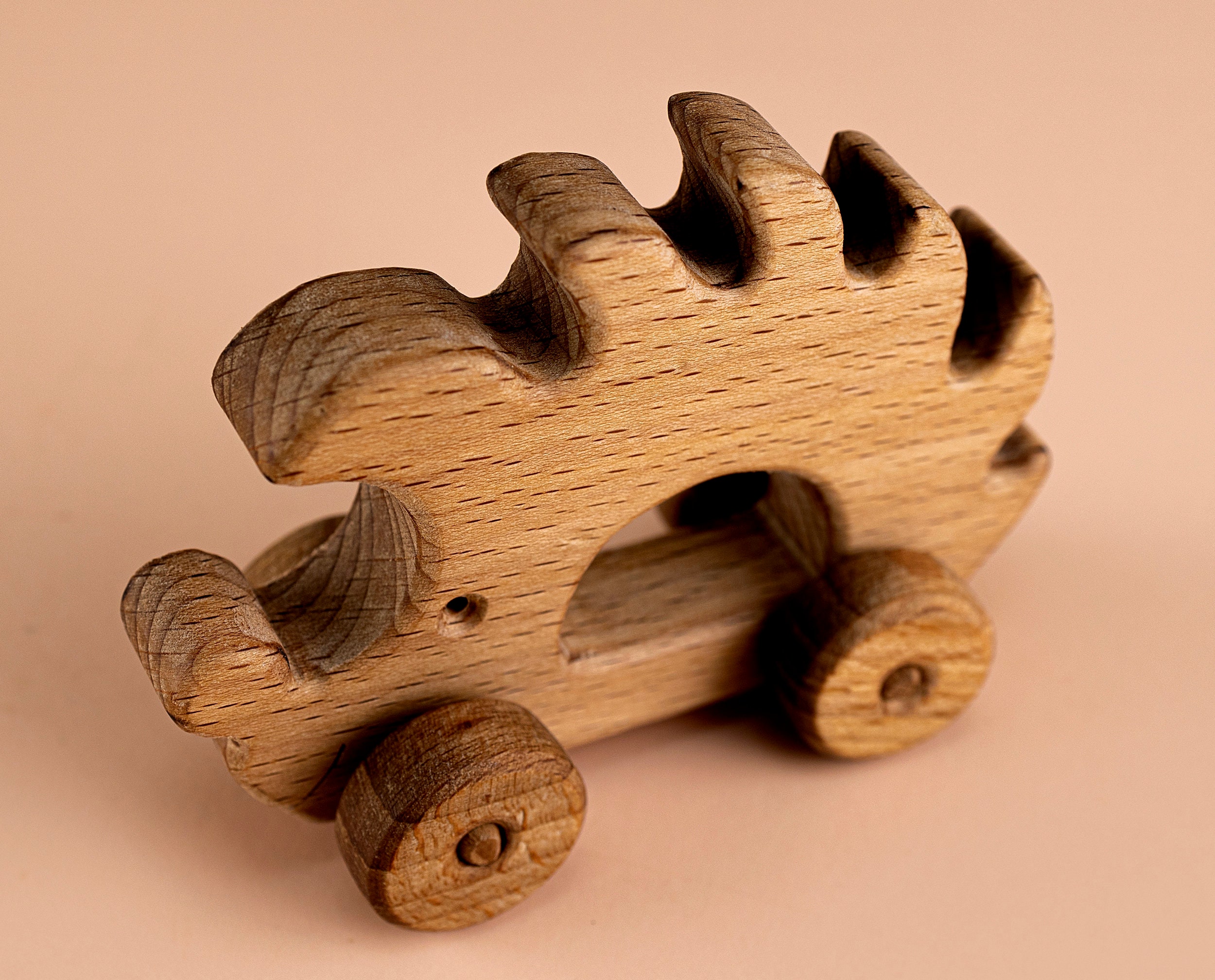 Wooden hedgehog toy Hedgehog toys on wheels Wooden animals Etsy