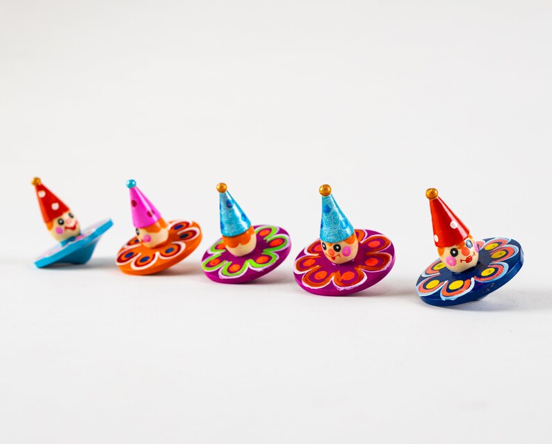 Peg Top 3 Sets of Wooden Spinning Tops Montessori Baby Etsy