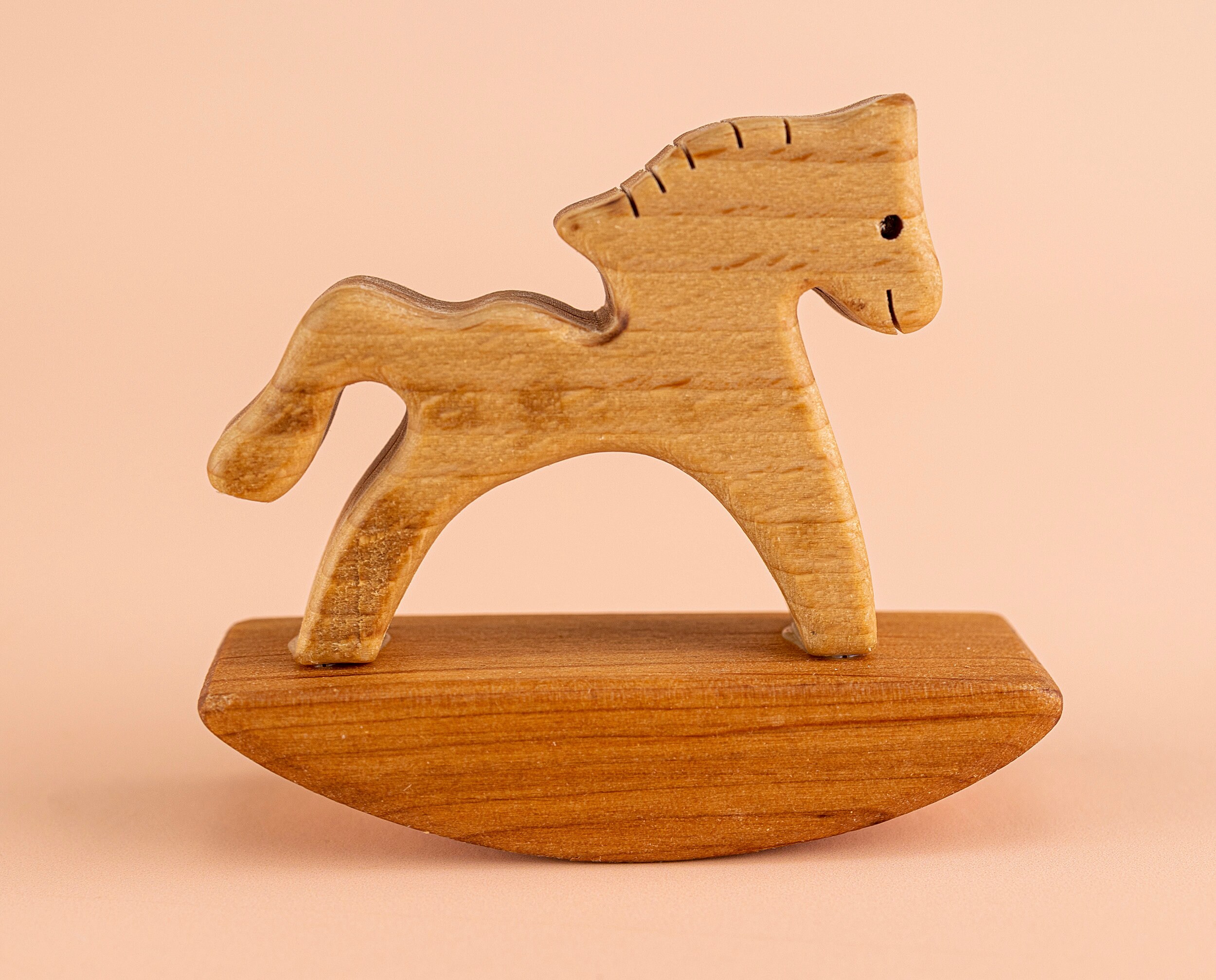 Wooden rocking horse Wooden animal toys Wooden toy horse Etsy