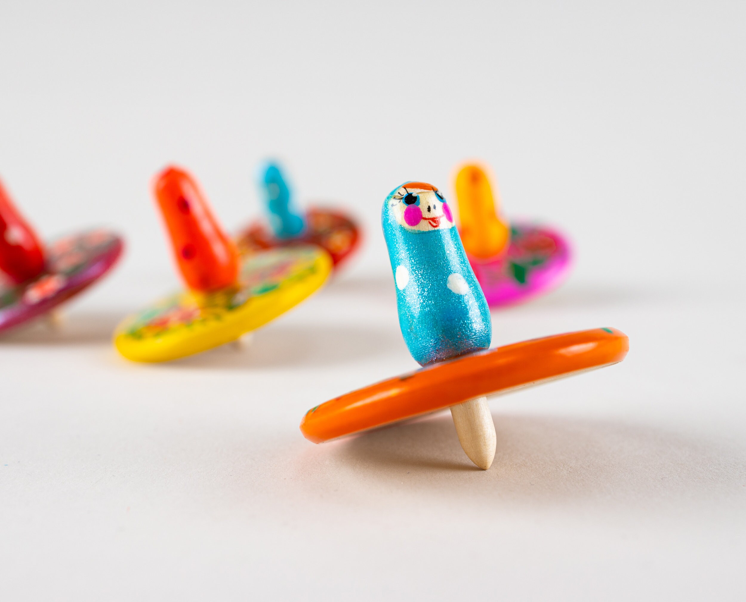 Peg Top 3 Sets of Wooden Spinning Tops Montessori Baby Etsy