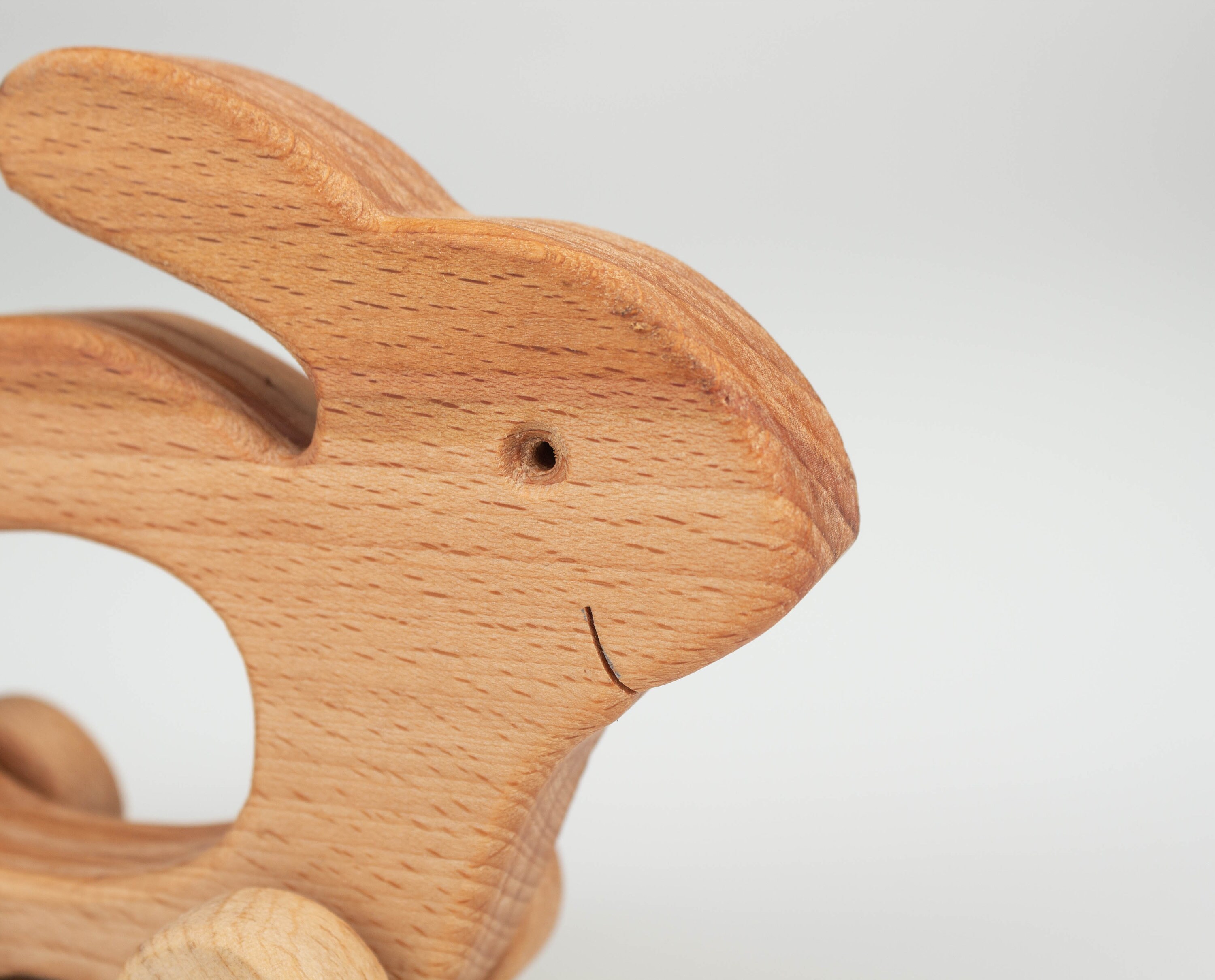 Wooden animal toys on wheels Wooden bunny Wooden push toy Etsy