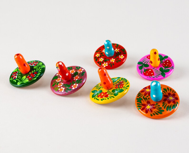 Peg Top 3 Sets of Wooden Spinning Tops Montessori Baby Etsy