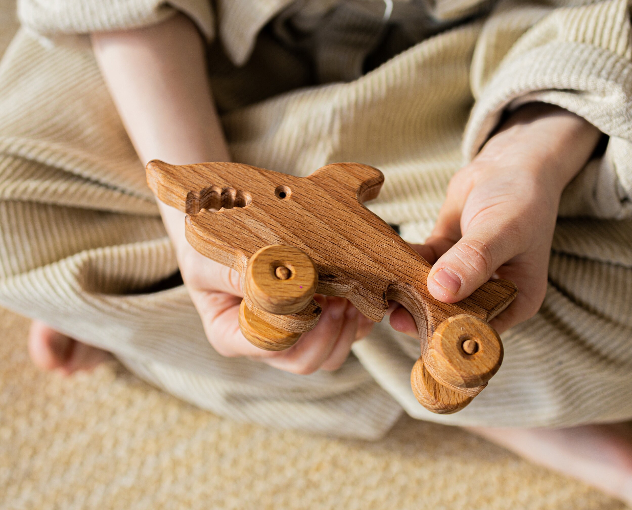 Wooden animals on wheels Wooden toy shark Wooden push toy Etsy