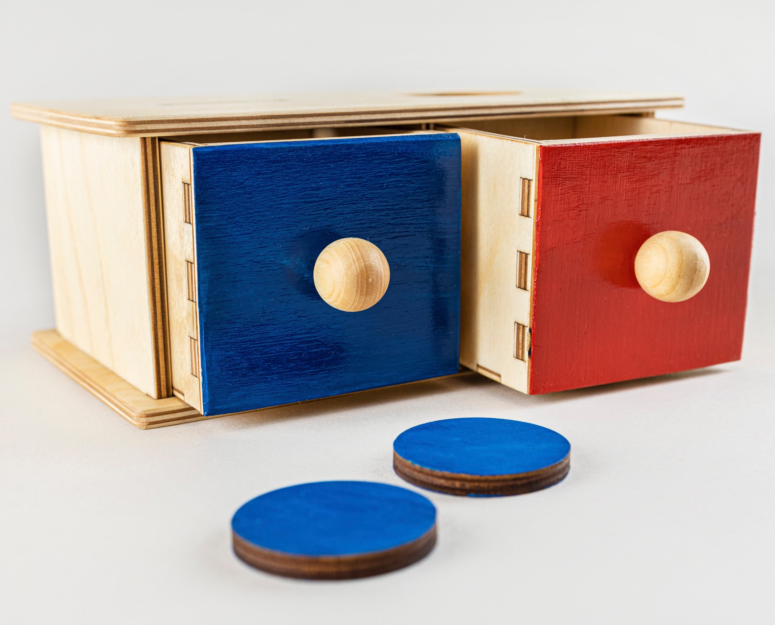 Montessori Baby toys Ball Drop toy Imbucare box with coin Etsy