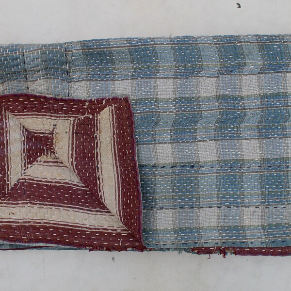 Vintage kantha quilt, Cotton Quilt, Handmade Quilt, Kantha Blanket,Throw,Indian Quilt,Baby Quilt,Vintage Quilt,Bohemian Quilt, Bedding Quilt