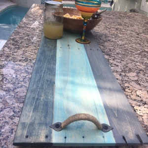 Henna handled cheese board, charcuterie, serving tray or soaker tub tray. image 5