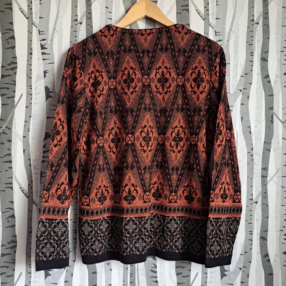Sparkly vintage 1990s sweater in rusty orange and… - image 6