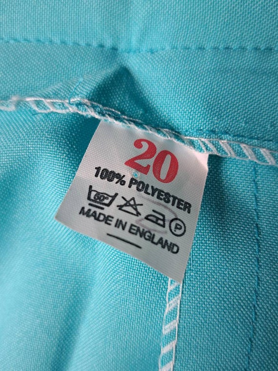 Plus size aqua blue, pleat front trousers. Vintag… - image 7