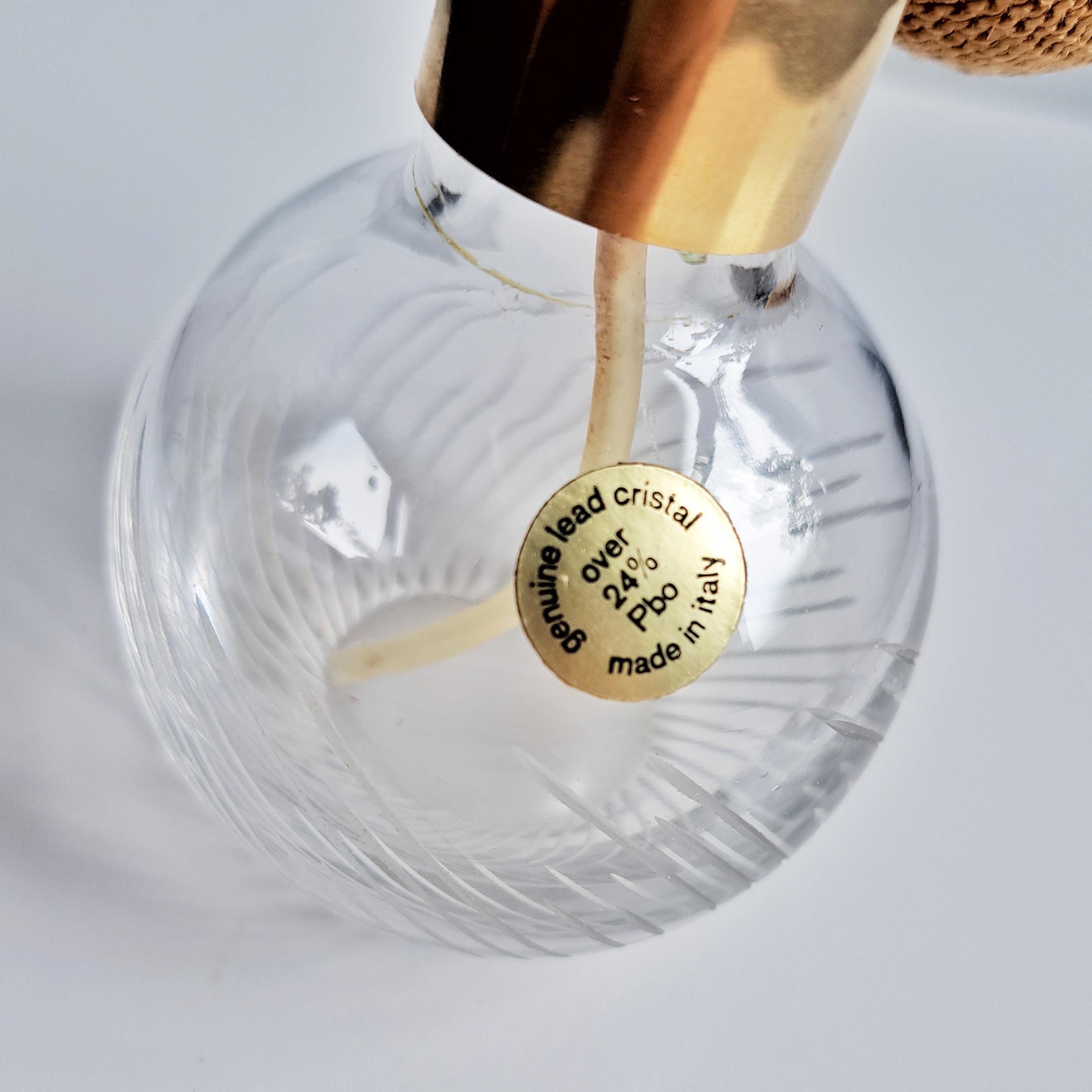 Vintage 1970s Lead Crystal Perfume Atomizer: Hand Cut Italian
