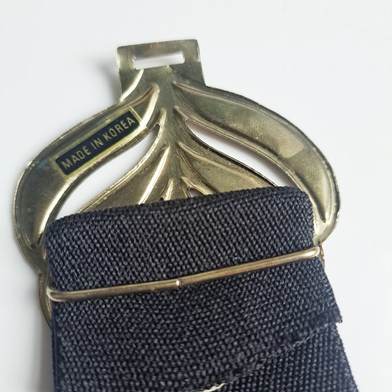 Vintage black 1980s chunky elasticated belt with … - image 7