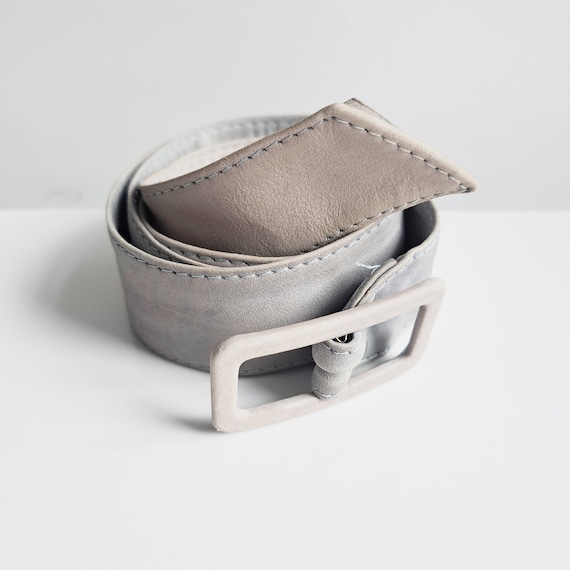 Vintage 1980s pale grey coloured belt. Vintage ge… - image 3