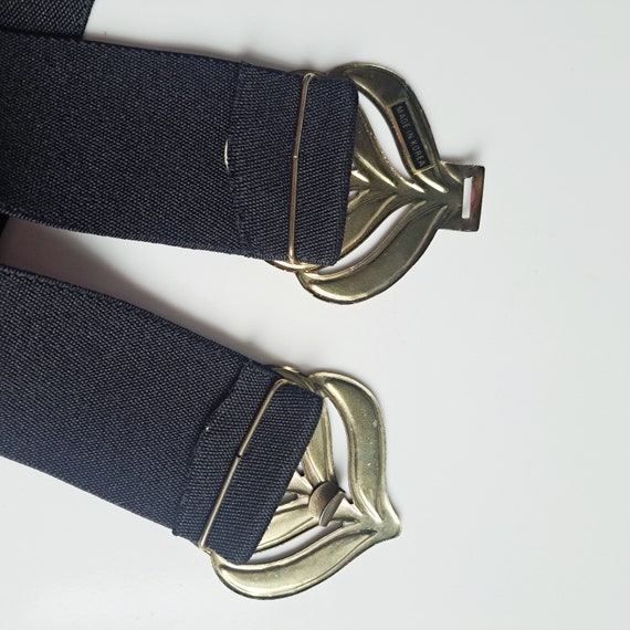 Vintage black 1980s chunky elasticated belt with … - image 6