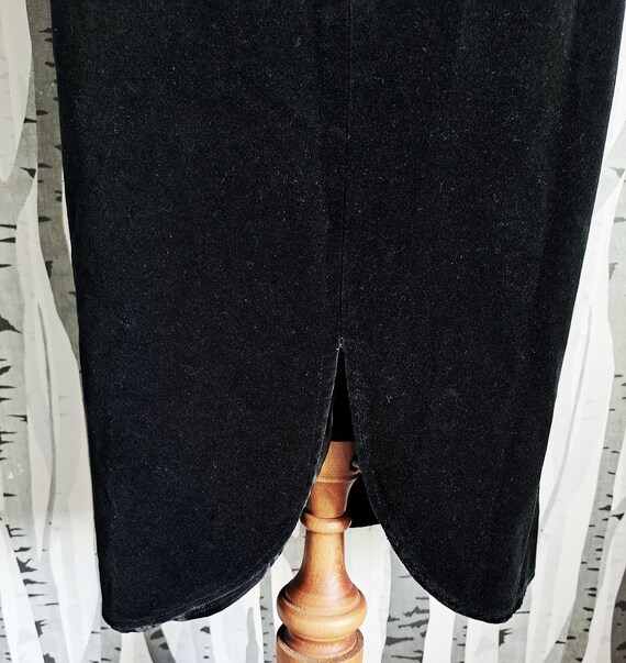 Vintage 1980s Black Velvet Ballgown Dress