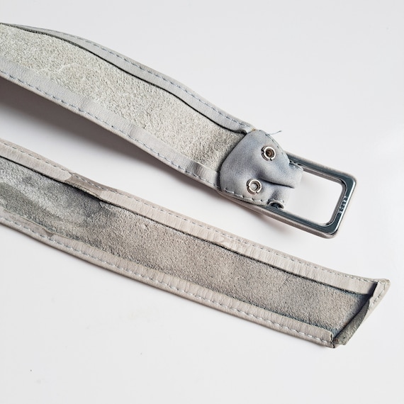 Vintage 1980s pale grey coloured belt. Vintage ge… - image 5