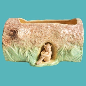 Vintage Sylvac Ware Pixie Log Planter: 1940s Kitsch Ceramic Vase