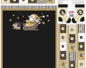 Panel, Happy Christmas, Adventskalender, Classic, Weihnachten gelbgold-schwarz