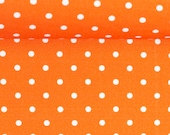 Baumwolle, Timo, orange gedeckt, Punkte Tupfen weiß