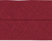 VENO cotton slanted ribbon, garnet-red, folded 60/30, width 3 cm, pre-folded from 6 cm to 3 cm
