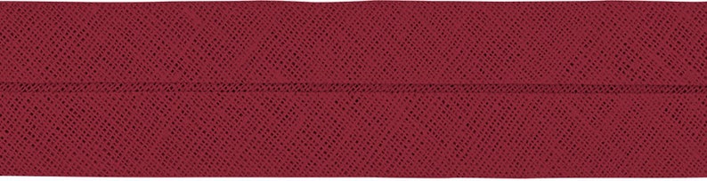 VENO cotton slanted ribbon, garnet-red, folded 60/30, width 3 cm, pre-folded from 6 cm to 3 cm image 1