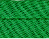 VENO cotton slanted ribbon, grass green, folded 40/20, width 2 cm, pre-folded from 4 cm to 2 cm
