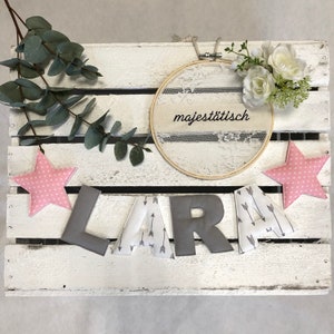 Name necklace, letter garland pink-grey-white image 2