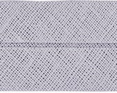 VENO Baumwoll-Schrägband, silbergrau, gefalzt 40/20, Breite 2 cm, von 4 cm auf 2 cm vorgefalzt