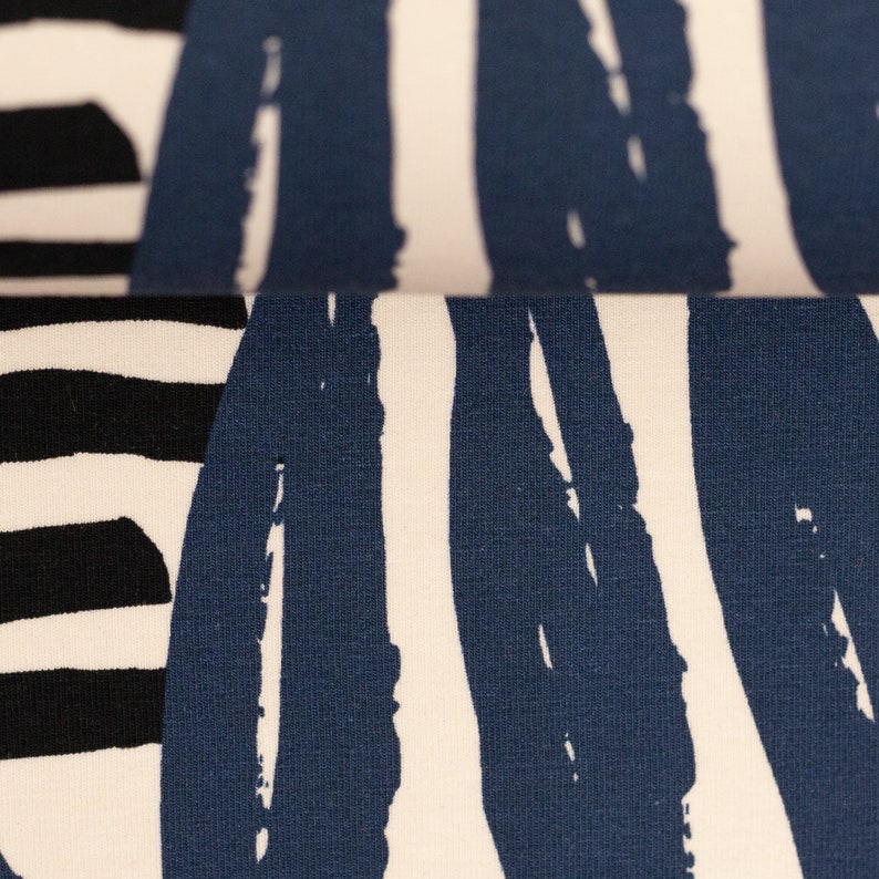 Jersey, Johanna, white, stripes longitudinal-transverse, blue image 2