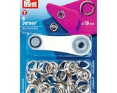 Nähfrei-Druckknopf "Jersey", 18mm, silberfarbig, altmessing 6 Stck