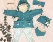 Winter set in turquoise mottled in your desired size
