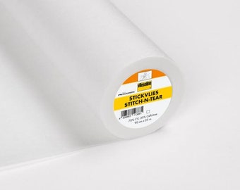 Vlieseline 314, uitscheurbaar borduurvlies 90 cm, wit