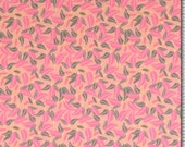 Jersey, lachs, Blätter in rosa/grau, klein gemustert
